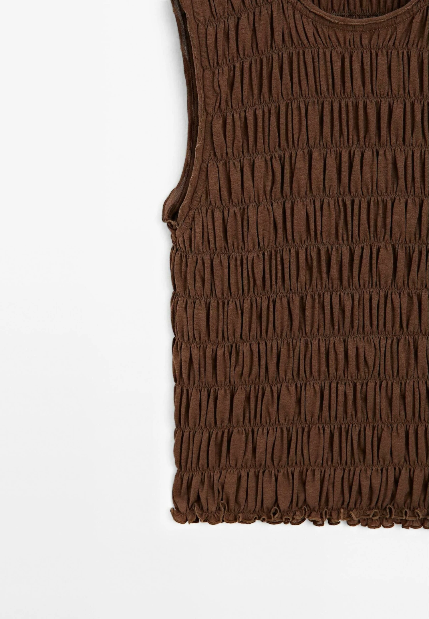 Massimo Dutti CREW NECK WITH GATHERED DETAIL - Top - Dark Brown 11 Massimo Dutti CREW NECK WITH GATHERED DETAIL - Top - Dark Brown - Image 9