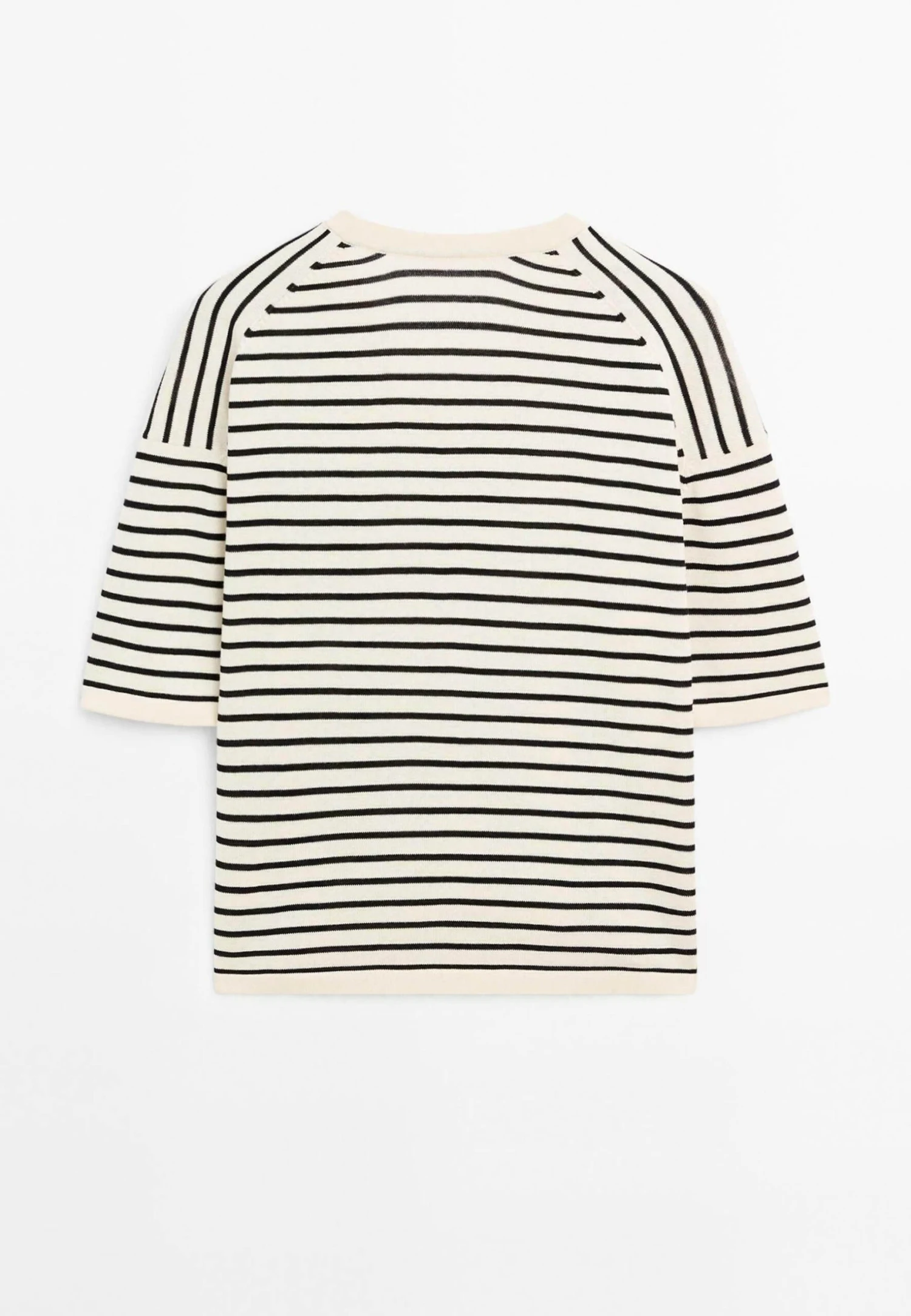 Massimo Dutti STRIPED V-NECK - Print T-shirt - Dark Blue 8 Massimo Dutti STRIPED V-NECK - Print T-shirt - Dark Blue - Image 6