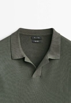 Massimo Dutti Smocked - Polo Shirt - Mottled Brown -Massimo Dutti Shop 5ce5e33ec4f4457e895071347056039e