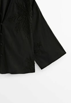 Massimo Dutti Kimono With Embroidery- Blouse - Black -Massimo Dutti Shop 5cf013227fd1493aa7c9f1ce0e41f652