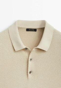 Massimo Dutti Textured Short Sleeve - Polo Shirt - Stone -Massimo Dutti Shop 5cf90c8d68a04a77b8ebedbcbaf44c1e