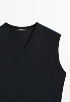Massimo Dutti CROPPED V-NECK - Jumper - Dark Blue -Massimo Dutti Shop 5d0c7bece5dc42baadbd462fc67a6802