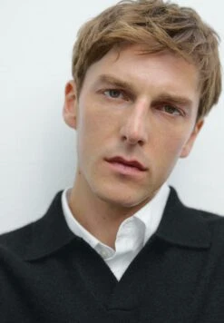 Massimo Dutti V-NECK LONG SLEEVE - Polo Shirt - Black -Massimo Dutti Shop 5d0ebc417a2c4fbe904ecbc5617acfa2