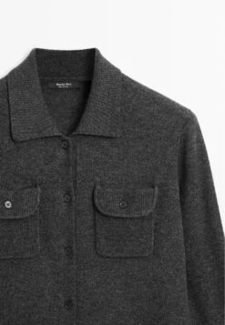 Massimo Dutti WITH POCKET DETAILS - Cardigan - Dark Grey -Massimo Dutti Shop 5d0fa7589e8d4b0da03507b275271b4b