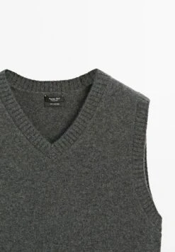 Massimo Dutti CROP V-NECK CASHMERE - Top - Dark Grey -Massimo Dutti Shop 5d29abbc656c45ae9ca597e83653611b