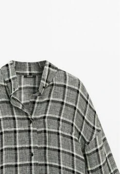 Massimo Dutti CHECK GARMENT - Button-down Blouse - Grey -Massimo Dutti Shop 5d6b4b7ee492438c86a284d5ebc8e4b3