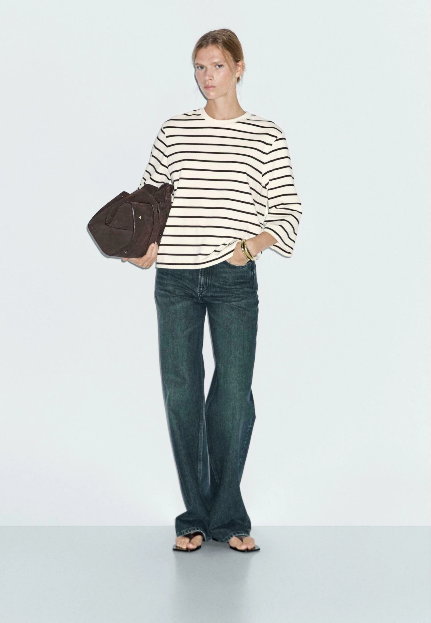 Massimo Dutti STRIPED - Long Sleeved Top - Beige 4 Massimo Dutti STRIPED - Long Sleeved Top - Beige - Image 2