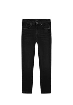 Massimo Dutti MID-RISE CROPPED SLIM FIT - Slim Fit Jeans - Black
