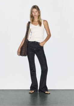 Massimo Dutti HIGH WAIST FLARE FIT SKINNY - Flared Jeans - Dark Blue -Massimo Dutti Shop 5dbcb731cb6a47248eae5c6b5e4cd02a