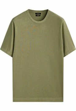 Massimo Dutti Short Sleeve - Basic T-Shirt - Khaki