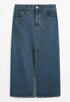 Massimo Dutti High-Waist - Pencil Skirt - Blue -Massimo Dutti Shop 5ddd6737c32c48a19ca2378d6f428551