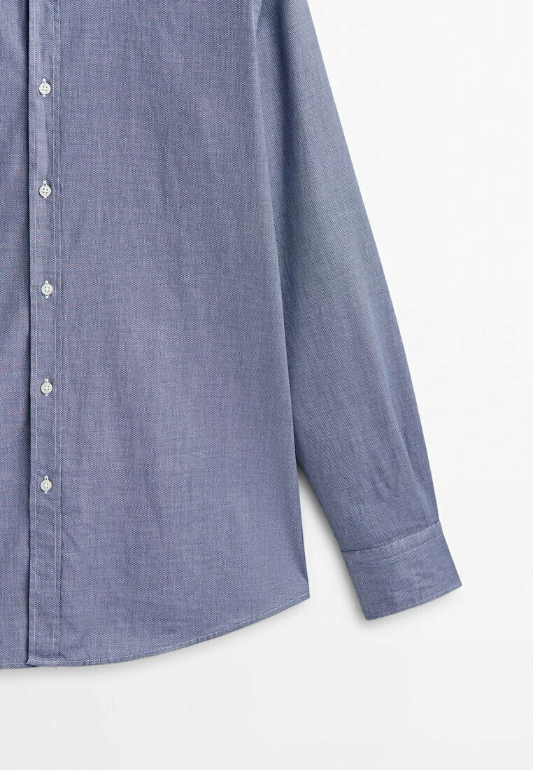 Massimo Dutti Textured Bird S-Eye - Shirt - Blue/Black Denim 10 Massimo Dutti Textured Bird S-Eye - Shirt - Blue/Black Denim - Image 8