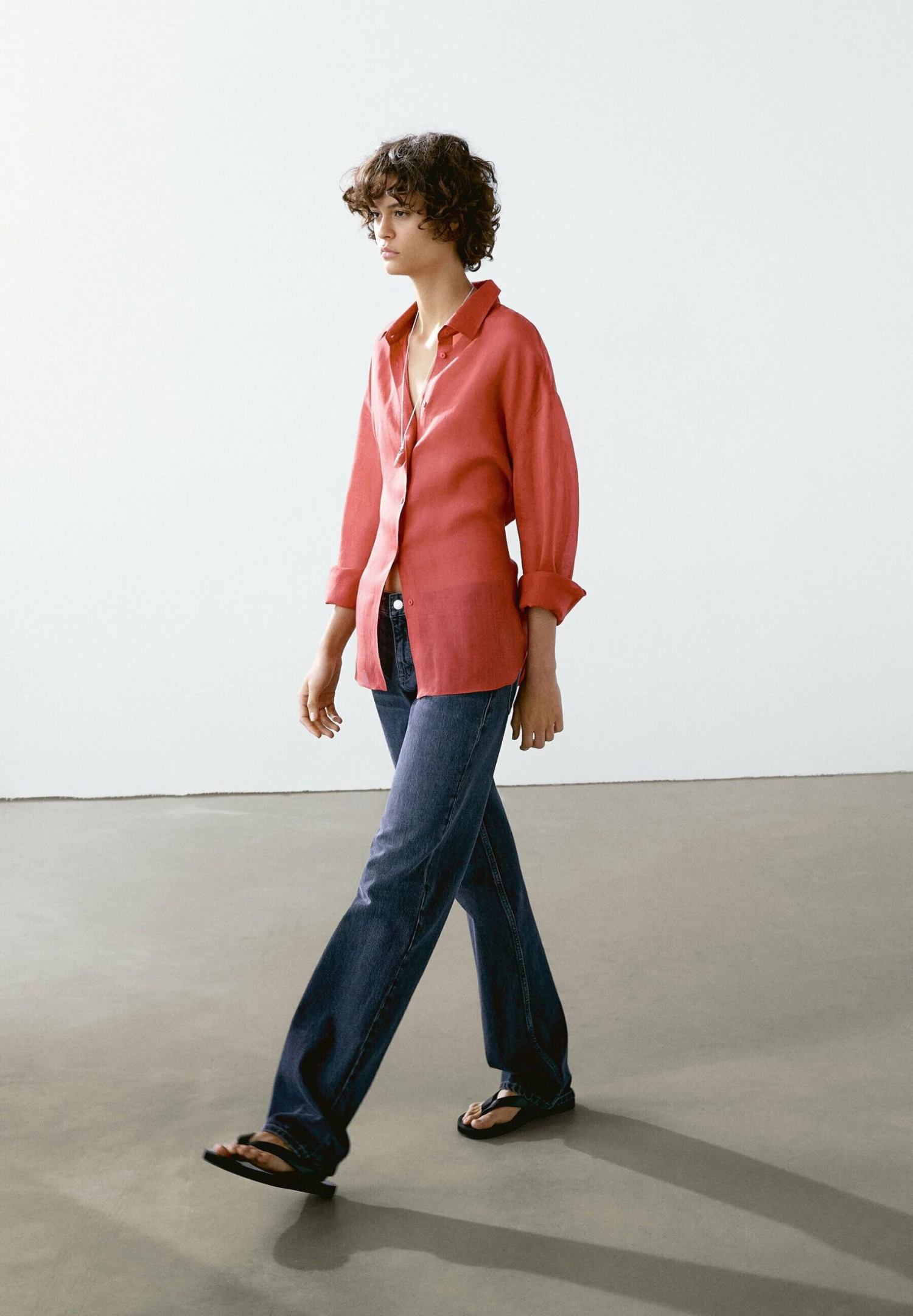 Massimo Dutti WIDE FLOWING LONG SLEEVE - Button-down Blouse - Bordeaux 7 Massimo Dutti WIDE FLOWING LONG SLEEVE - Button-down Blouse - Bordeaux - Image 5