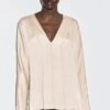 Massimo Dutti V-NECK - Blouse - Beige -Massimo Dutti Shop 5e7fe6169bf942d485bef971c2d5568a