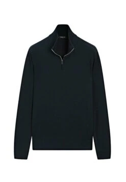 Massimo Dutti ZIPPED HIGH NECK - Jumper - Dark Green -Massimo Dutti Shop 5e86e81720864850bc7440c76e1931e9