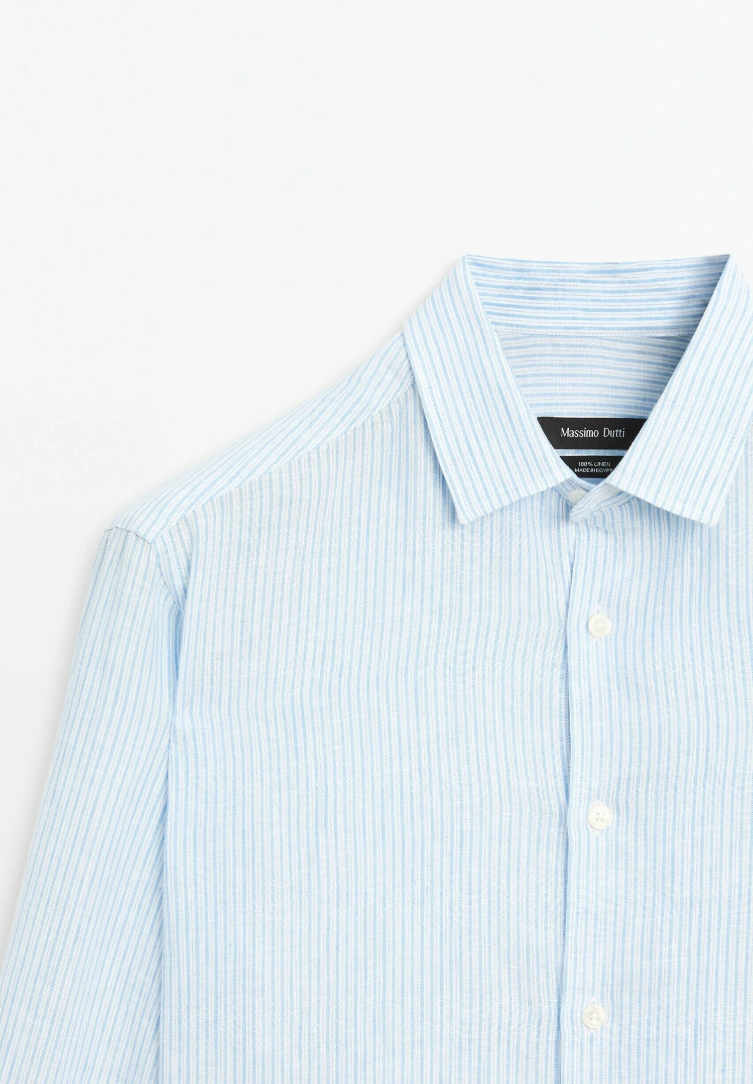 Massimo Dutti SLIM FIT STRIPED GARMENT - Shirt - White 10 Massimo Dutti SLIM FIT STRIPED GARMENT - Shirt - White - Image 8