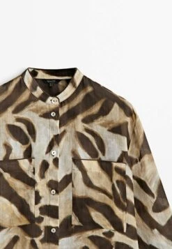 Massimo Dutti Animal Print - Button-Down Blouse - Brown -Massimo Dutti Shop 5ec36314344944269df1ef65225cd12b