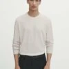 Massimo Dutti Crew Neck - Jumper - Beige