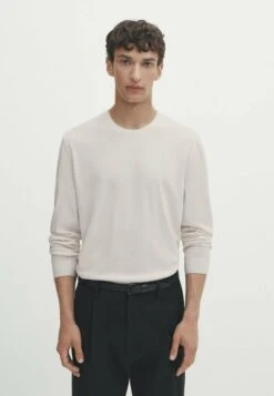 Massimo Dutti Crew Neck - Jumper - Beige