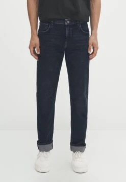 Massimo Dutti Regular-Fit Dirty Wash- Straight Leg Jeans - Blue