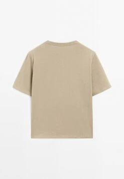 Massimo Dutti REGULAR FIT SHORT SLEEVE - Basic T-shirt - Khaki 17 Massimo Dutti REGULAR FIT SHORT SLEEVE - Basic T-shirt - Khaki -Massimo Dutti Shop 5f1f4de40dcf4d5aa185df89ce2e6ebe