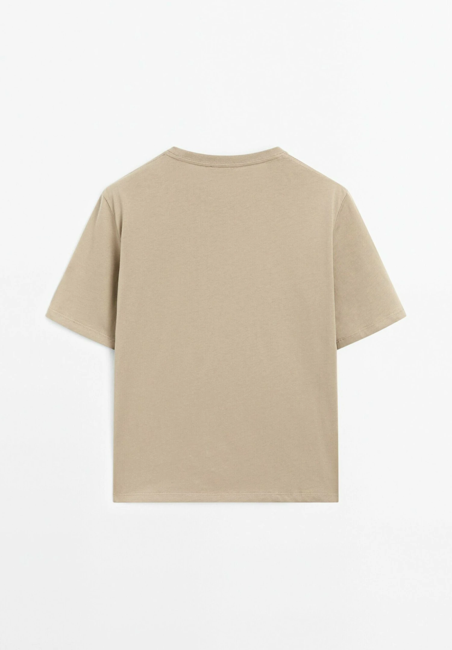 Massimo Dutti REGULAR FIT SHORT SLEEVE - Basic T-shirt - Khaki 7 Massimo Dutti REGULAR FIT SHORT SLEEVE - Basic T-shirt - Khaki - Image 5