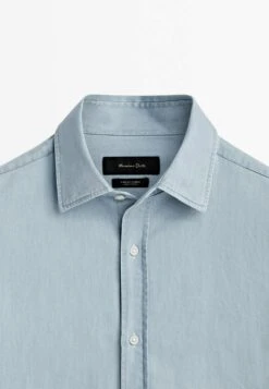 Massimo Dutti Bleach Wash- Shirt - Blue -Massimo Dutti Shop 5f20872e897140eda8945f022ac4e67f
