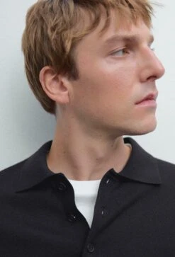 Massimo Dutti POLO COLLAR LONG SLEEVE - Long Sleeved Top - Dark Blue -Massimo Dutti Shop 5f5bc77d09df429b873d789c85b9f853