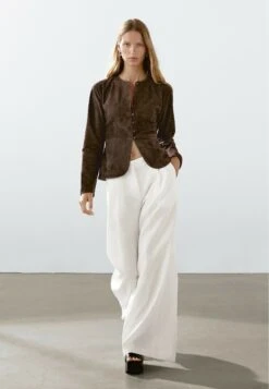 Massimo Dutti SHORT - Blouse - Dark Brown -Massimo Dutti Shop 5f76512940a44052b4b6e39d061eae69