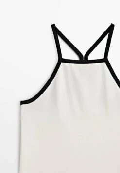 Massimo Dutti With Contrast Straps - Top - Beige -Massimo Dutti Shop 5fdcb3ffbd8642bea8814307d4db78d1