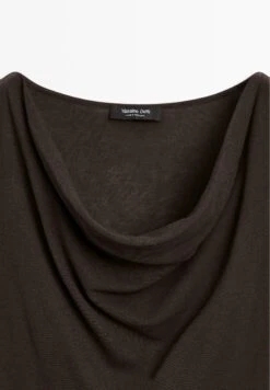 Massimo Dutti DRAPED NECKLINE - Top - Dark Brown -Massimo Dutti Shop 6005bd7570ef499abe50155d3501c7ab