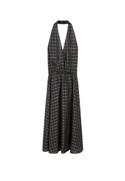 Massimo Dutti LONG PRINTED HALTER NECK FLOUNCE - Maxi Dress - Mottled Dark Brown -Massimo Dutti Shop 60084370ad6442a08e3937c6b1117a4f