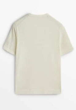 Massimo Dutti Short Sleeve- Basic T-Shirt - Beige -Massimo Dutti Shop 600fda4c06ae4624802507e3c8c23217