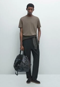 Massimo Dutti SHORT SLEEVE - Basic T-shirt - Brown -Massimo Dutti Shop 6022937e8fb940ae9de864035d0e213f