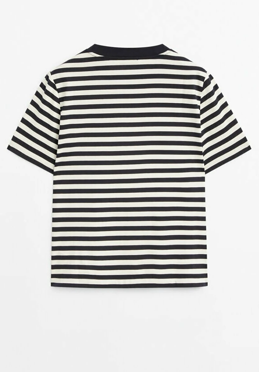 Massimo Dutti Short Sleeve Striped - Print T-Shirt - Blue 7 Massimo Dutti Short Sleeve Striped - Print T-Shirt - Blue - Image 5