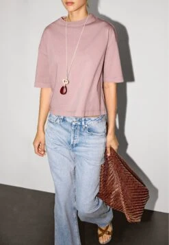 Massimo Dutti SHORT SLEEVE WITH CREW NECK - Basic T-shirt - Pink