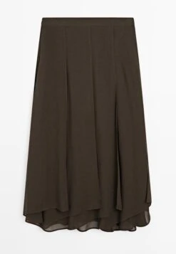 Massimo Dutti A-line Skirt - Dark Brown -Massimo Dutti Shop 609112bf562d4915a4f6a02cc8adaaf0