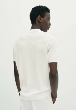 Massimo Dutti Textured Short Sleeve - Polo Shirt - White -Massimo Dutti Shop 609b8189fbf94ce8b241799d19a2f7b1