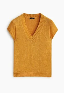 Massimo Dutti V-Neck With Short Sleeves - Basic T-Shirt - Orange -Massimo Dutti Shop 609c2ff983e9406e9285df6b246696d3