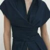 Massimo Dutti Poplin With Knot Detail- Shirt Dress - Dark Blue -Massimo Dutti Shop 60af8a94b1784c709417605f11fb1ea0