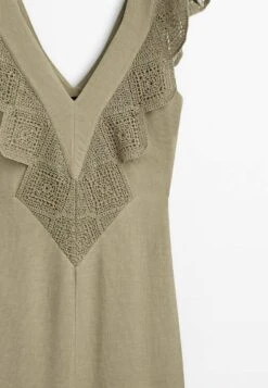 Massimo Dutti Ruffled Crochet Midi - Maxi Dress - Sand -Massimo Dutti Shop 60c2cba8cca54f29a0a778c29c37a755