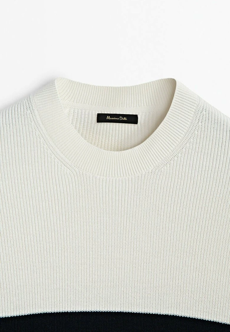 Massimo Dutti Striped Crew Neck - Jumper - Beige 12 Massimo Dutti Striped Crew Neck - Jumper - Beige - Image 10