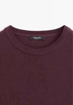 Massimo Dutti CREW NECK WITH SHORT SLEEVES - Basic T-shirt - Bordeaux -Massimo Dutti Shop 60cab245496f4d5f898e5a5b331535d2
