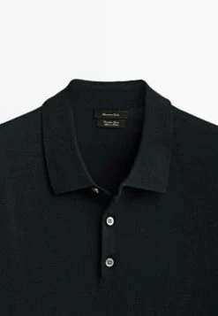 Massimo Dutti Short Sleeve - Polo Shirt - Black -Massimo Dutti Shop 60df78e66fe54e6c8e736f1b2e633cb5
