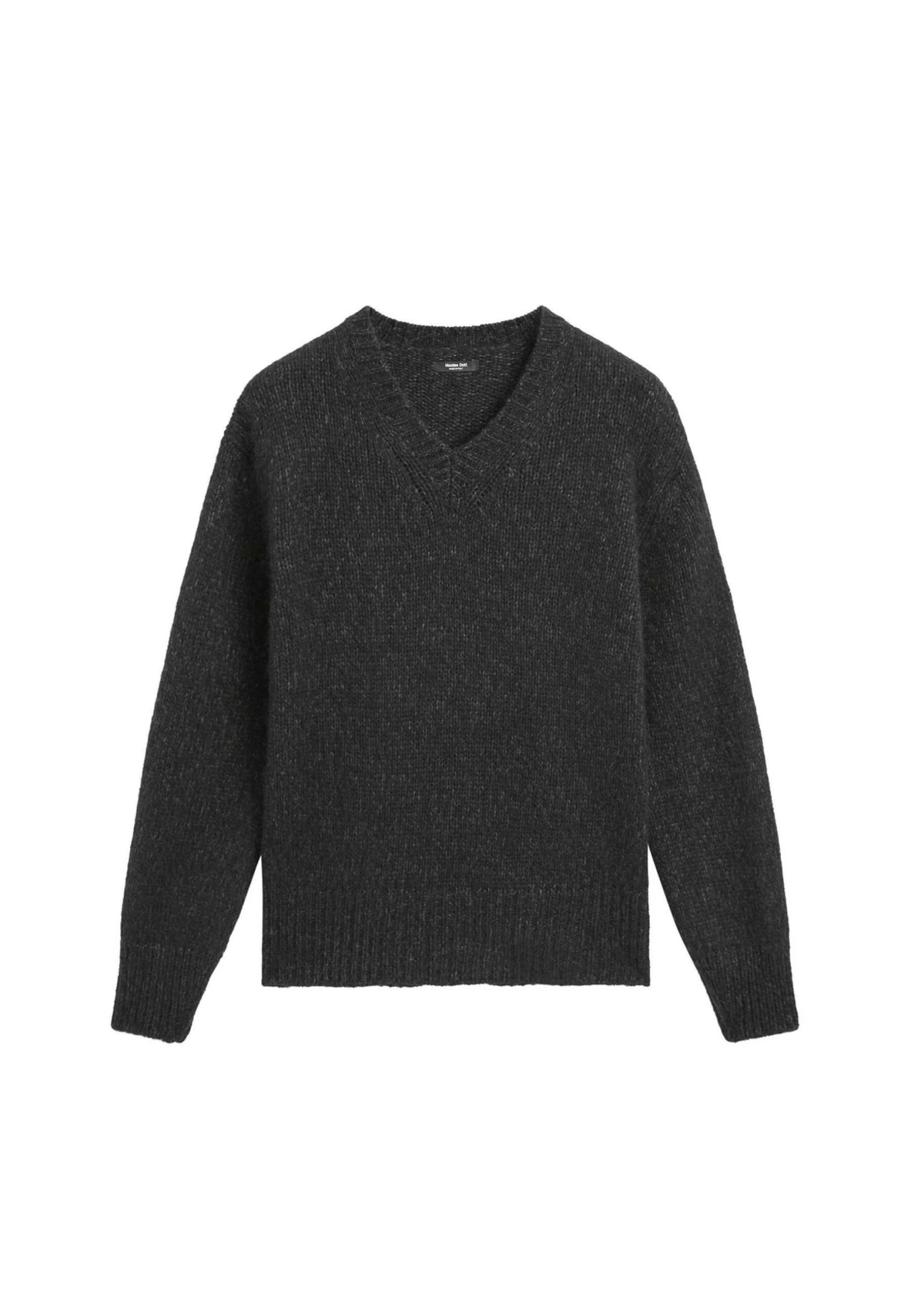 Massimo Dutti V-NECK KNIT SWEATER - Jumper - Dark Grey