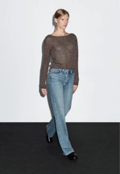 Massimo Dutti MID-RISE WIDE-LEG WITH STUDS - Wide Leg - Blue -Massimo Dutti Shop 60f63ca233284b8dace7e375460e5359