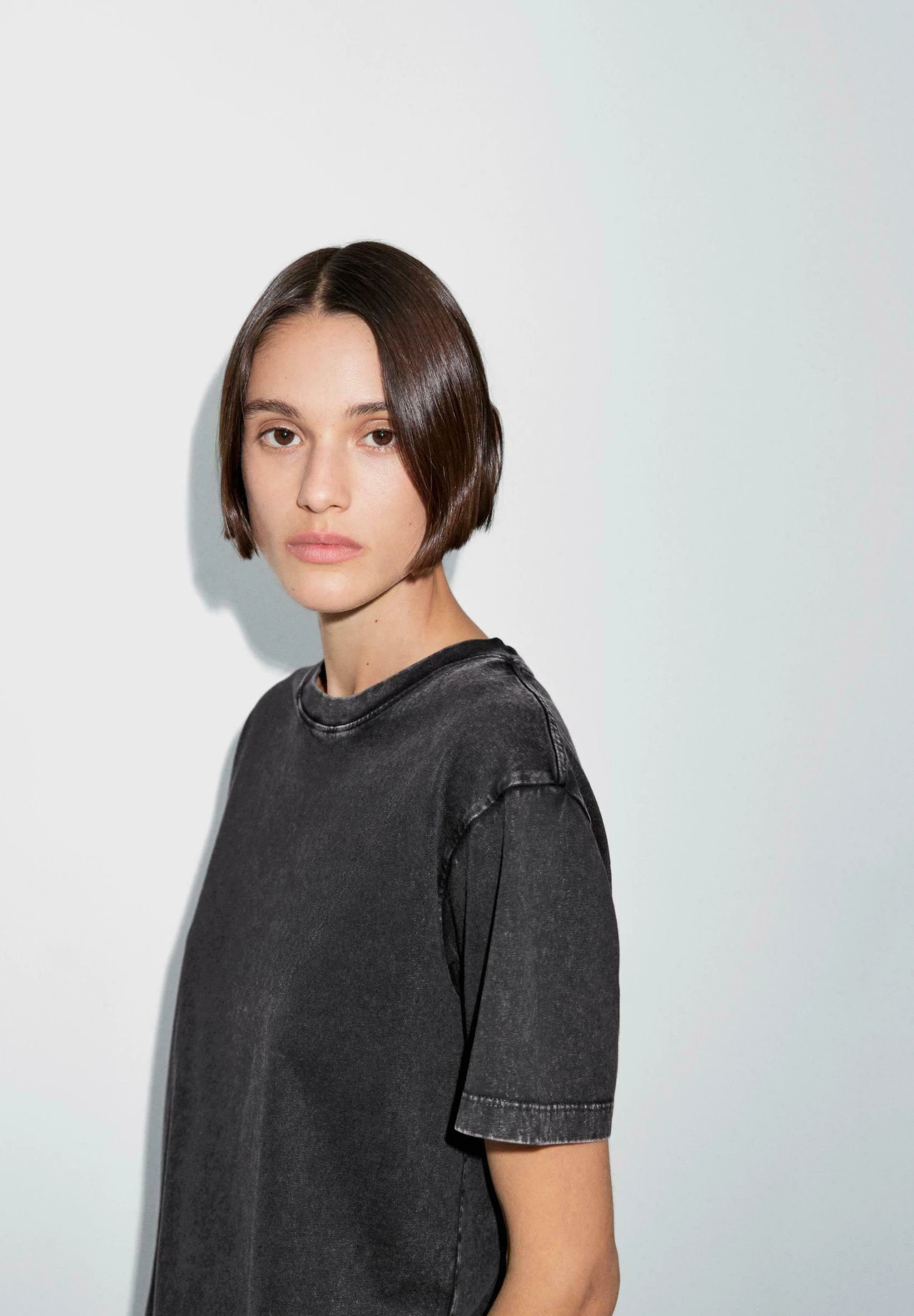 Massimo Dutti Basic T-shirt - Mottled Light Grey 5 Massimo Dutti Basic T-shirt - Mottled Light Grey - Image 3