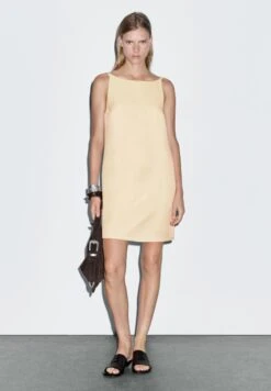 Massimo Dutti STRAPPY SHORT WITH BACK NECKLINE - Day Dress - Yellow -Massimo Dutti Shop 612a5b55f3624f3a83148345091b2396