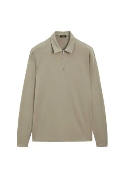 Massimo Dutti LONG SLEEVE ZIP-UP POLO NECK - Long Sleeved Top - Brown -Massimo Dutti Shop 6135333cac6e49bb960ae8d783ff3589