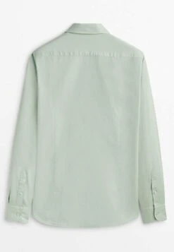 Massimo Dutti Micro Textured - Shirt - Khaki -Massimo Dutti Shop 61608298a4d742ce972aa86a37186aac